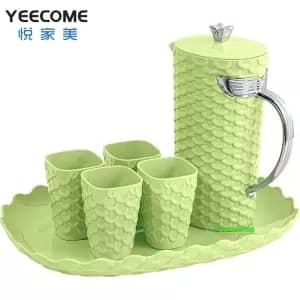 Carafe 6Pcs en vert plastic