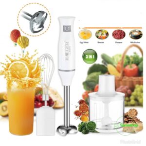 Mixeur Blender à Main HAEGER HG-293 Set 3en1(Hachoir de légumes, batteuse& mixeur)