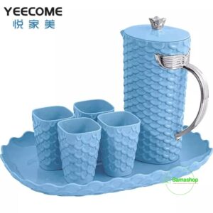 Carafe 6PCS en bleue plastic