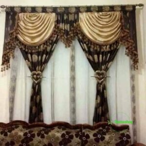 Rideau marron blanc grand 01