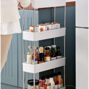 Mini étagère en plastic pour cuisine à roue